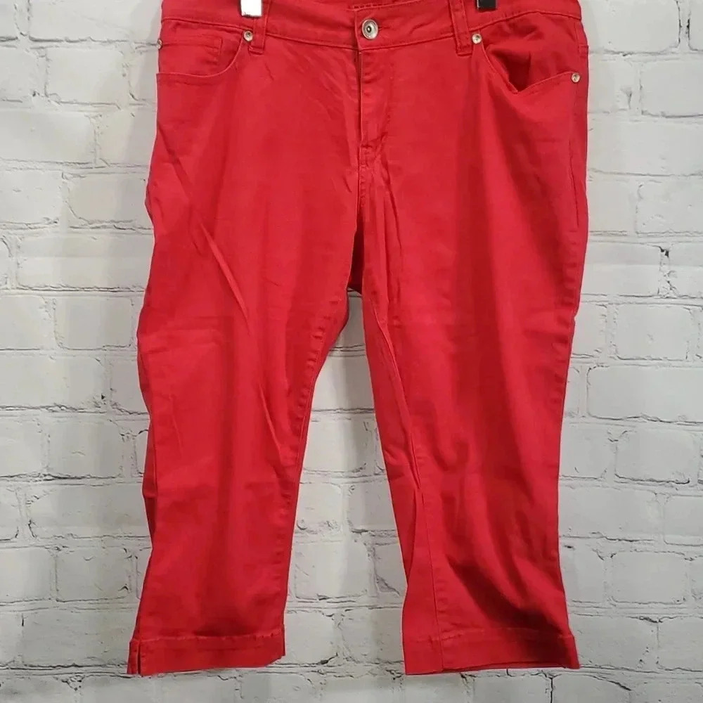 Zanadi Red Capri Jeans Size 16 - Picture 4 of 9